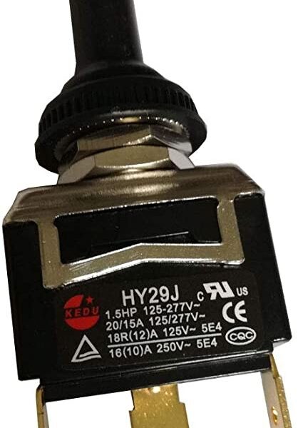 INTERRUPTOR CODILLO METAL.1P ON-OFF-ON 20/15A TERM.HEMBRA