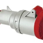 TOMA INDUSTRIAL MONTAJE AEREO CORRIENTE 16 AMP CONFIGURACION ELECTRICA 3 POLOS + TIERRA COLOR ROJO NIVEL DE TENSION 380-415V 50-60HZ HORARIO 6H GRADO DE PROTECCION IP67