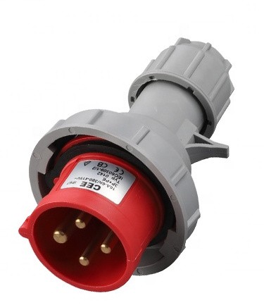 04-37-039_1.jpg ENCHUFE INDUSTRIAL 3P+E 32A 415VAC IMPERMEABLE ROJO/GRIS - Image 1