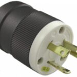 ENCHUFE CLAVIJA DE SEGURIDAD TIPO NEMA MARCA TM 2 POLOS + TIERRA DE EMPOTRAR CONFIGURACION L6-20P CORRIENTE MAXIMA 20 AMP VOLTAJE MAXIMO 250V CERTIFICADO UL