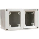 CAJA PLASTICA 2 TOMAS DE INCRUSTAR 65 X 83 X 84 X 100 MM