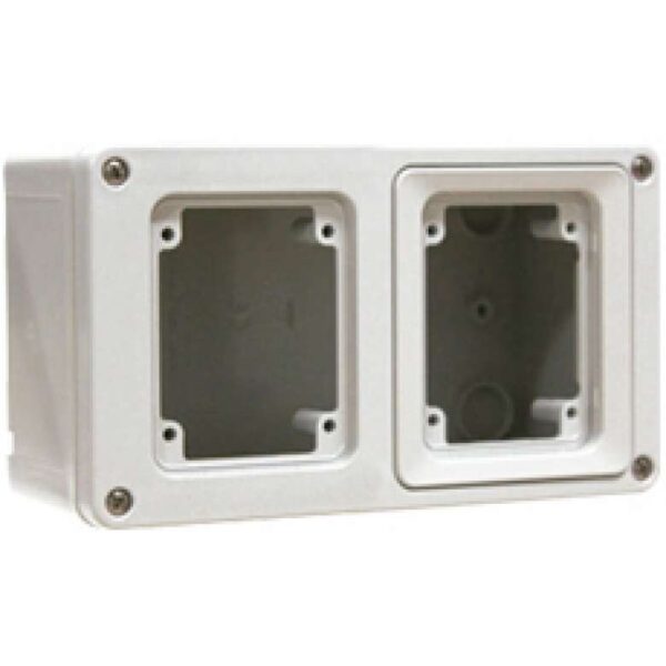 CAJA PLASTICA 2 TOMAS DE INCRUSTAR 65 X 83 X 84 X 100 MM