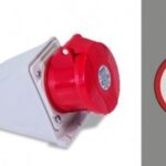 TOMA INDUSTRIAL MONTAJE DE SOBREPONER (PARCHE) CORRIENTE 16 AMP CONFIGURACION ELECTRICA 3 POLOS + TIERRA COLOR ROJO NIVEL DE TENSION 380-415V 50-60HZ HORARIO 6H GRADO DE PROTECCION IP44