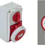 TOMA SOBREPONER + INTERRUPTOR DE SEGURIDAD 32 A 380-440V 3P+T 6H IP67