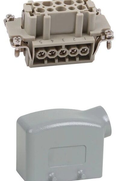 CONECTOR INDUSTRIAL 10 POLOS 16A 500V HEMBRA DE EXTENSION SALIDA POSTERIOR (REQUIERE MANGUITO PG16)