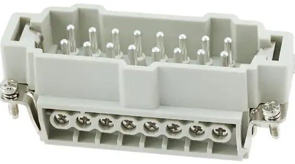 CONECTOR INDUSTRIAL 16 POLOS 16A 500V MACHO DE EXTENSION SALIDA LATERAL (REQUIERE MANGUITO PG21)