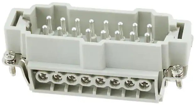 04-39-039_1.jpg CONECTOR INDUSTRIAL 16 POLOS 16A 500V MACHO DE EXTENSION SALIDA LATERAL (REQUIERE MANGUITO PG21) - Image 1