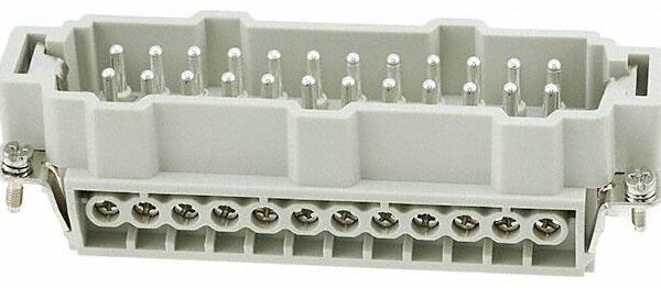CONECTOR INDUSTRIAL 48 POLOS 16A 500V MACHO DE EXTENSION SALIDA LATERAL (REQUIERE MANGUITO PG29)