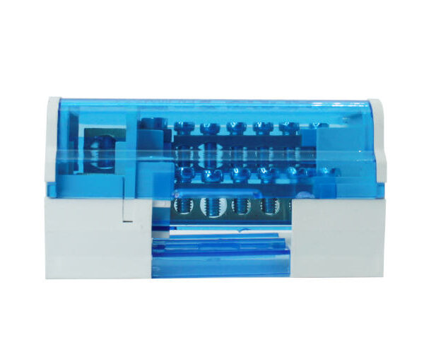 CAJA DE DISTRIBUCION 2 POLOS, 125A, 500V, 5 X 2.5-6MM, 1 X 10-25MM, 1 X 10-35MM CADA BARRA