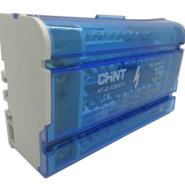 CAJA DE DISTRIBUCION 4 POLOS 125A 500V 7 X 2.5-6MM 3 X 10-25MM 1 X 10-35MM CADA BARRA