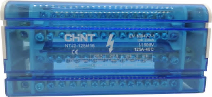 04-40-004_1.jpg CAJA DE DISTRIBUCION 4 POLOS, 125A, 500V, 11 X 2.5-6MM, 3 X 10-25MM, 1 X 10-35MM CADA BARRA - Image 1