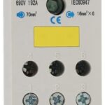 BLOQUE DE DISTRIBUCION MULTI-PROPOSITO ENTRADA 25-70MM2/4-2/0 AWG SALIDA 6 X 16MM2/6AWG 192A 690V RIEL DIN
