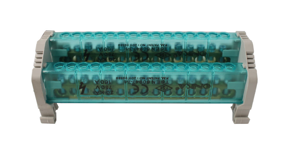 04-40-039_1.jpg UNIDAD DE DISTRIBUCION 2 BARRAS X 15 DERIVACIONES, 750V 160A - Image 1
