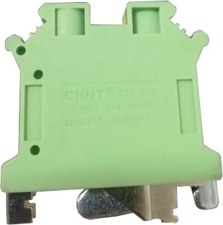 04-41-002_1.jpg BORNERA JCUK 10MM2-8AWG 800V 57AMP PARA TIERRA AMARILLA/VERD - Image 1