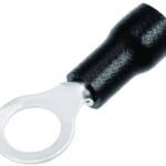 TERMINAL DE OJO (6MM DIA) PARA CABLE 14-12AWG FORRO NEGRO PAQ 10 UNIDS