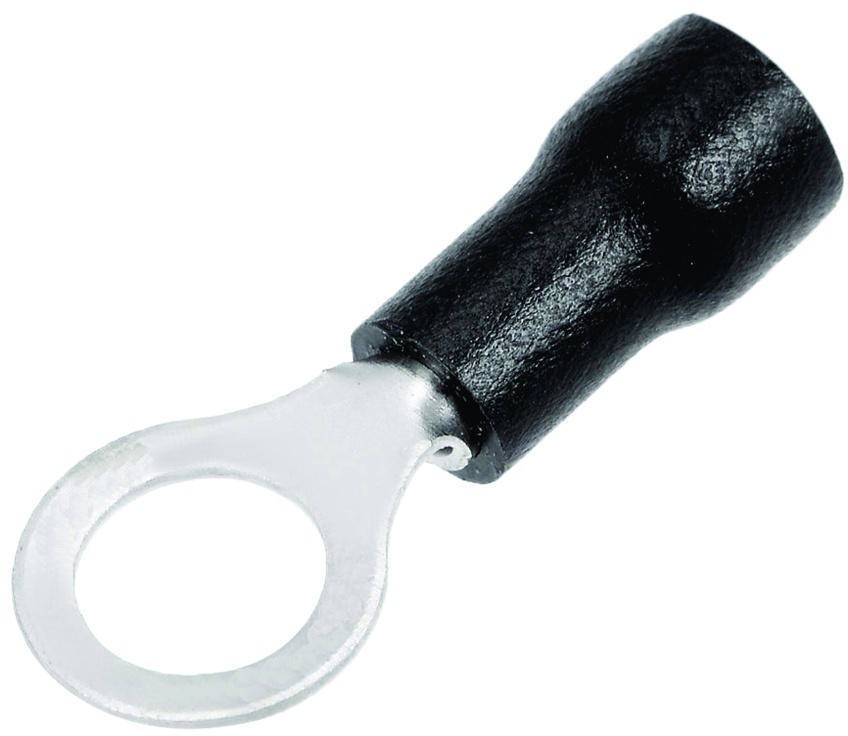 04-45-003_1-2.jpg TERMINAL DE OJO (6MM DIA) PARA CABLE 14-12AWG FORRO NEGRO PAQ 100 UNIDS - Imagen 1