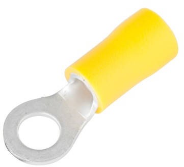 04-45-005_1-1.jpg TERMINAL DE OJO (5MM DIA) PARA CABLE 12-10AWG FORRO AMARILLO PAQ 100 UNIDS - Imagen 1