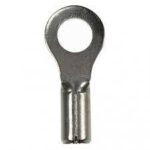 TERMINAL DE ALTA TEMPERATURA PARA 483 GRADOS C TIPO OJO DE ORIFICIO 5.38MM  ACERO INOXIDABLE  RECUBIERTO DE NICKEL PARA CABLE 12 - 10 AWG ENTRADA TRASERA  PAQ 50 UNIDS