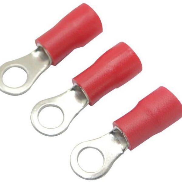 TERMINAL DE CABLE NO 8 TIPO OJO FORRO ROJO