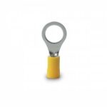 TERMINAL DE OJO (8MM DIA) PARA CABLE 12-10AWG FORRO AMARILLO PAQ 100 UNIDS