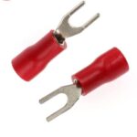 TERMINAL HORQUILLA AWG 22-16 ROJO 1/4 PULGADAS PAQ 100 UNIDS