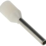TERMINAL DE PIN HUECO MARCA TM PARA CABLE 0,75MM2 / 20AWG COLOR BLANCO PAQUETE DE 100UNDS