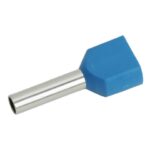 TERMINAL DE PIN HUECO DOBLE MARCA TM PARA CABLE 2,5MM2 / 14 AWG COLOR GRIS PAQUETE DE 100UNDS