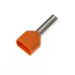 TERMINAL DE PIN HUECO DOBLE MARCA TM PARA CABLE 4MM2 / 12 AWG COLOR NARANJA PAQUETE DE 100UNDS
