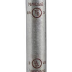 TERMINAL CONECTOR LARGO TIPO UNION MARCA TM DE COBRE ESTAÑADO PARA CALIBRE DE CABLE 2 AWG MARCADO EN COLOR CAFÉ NORMADO UL