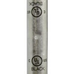 TERMINAL CONECTOR LARGO TIPO UNION MARCA TM DE COBRE ESTAÑADO PARA CALIBRE DE CABLE 2/0 AWG MARCADO EN COLOR NEGRO NORMADO UL