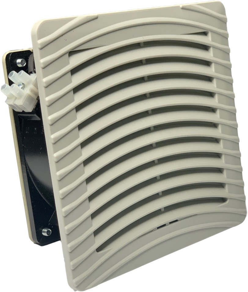 04-56-039_1-1.jpg VENTILADOR AXIAL 120 X 120 MM CON REJILLA Y FILTRO 150X150 (MEDIDA EXTERNA) 230VAC CHINT NTF1 - Image 1
