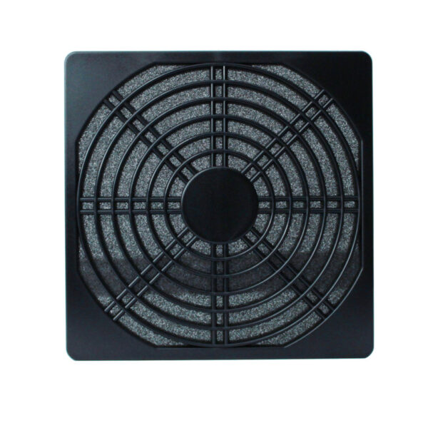 REJILLA PLASTICA NEGRA CON FILTRO PARA VENTILADOR 120 X 120MM