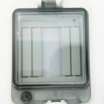 VENTANA ACRILICA PARA PANEL/GABINETE DE CONTROL CON BASE METALICA PARA BREAKER DE RIEL DIN DE 1 O 2 POLOS MARCA TM