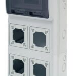 CAJA INDUSTRIAL IP65 4 MODULO TOMA 16/32/63 + 8 MOD BREAKER 3961 ACQUA COMBI FAMATEL