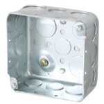 CAJA CUADRADA DOBLE FONDO 4 X 4 X 2 1/2-3/4 UL METALICA