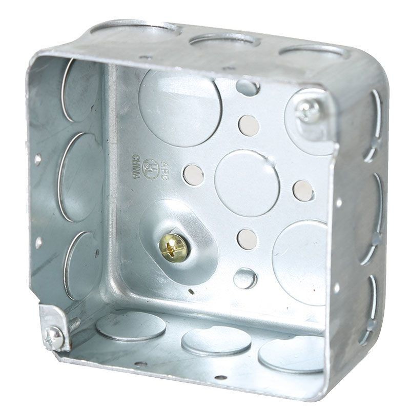 04-59-006_1.jpg CAJA CUADRADA DOBLE FONDO 4 X 4 X 2 1/2-3/4 UL METALICA - Image 1