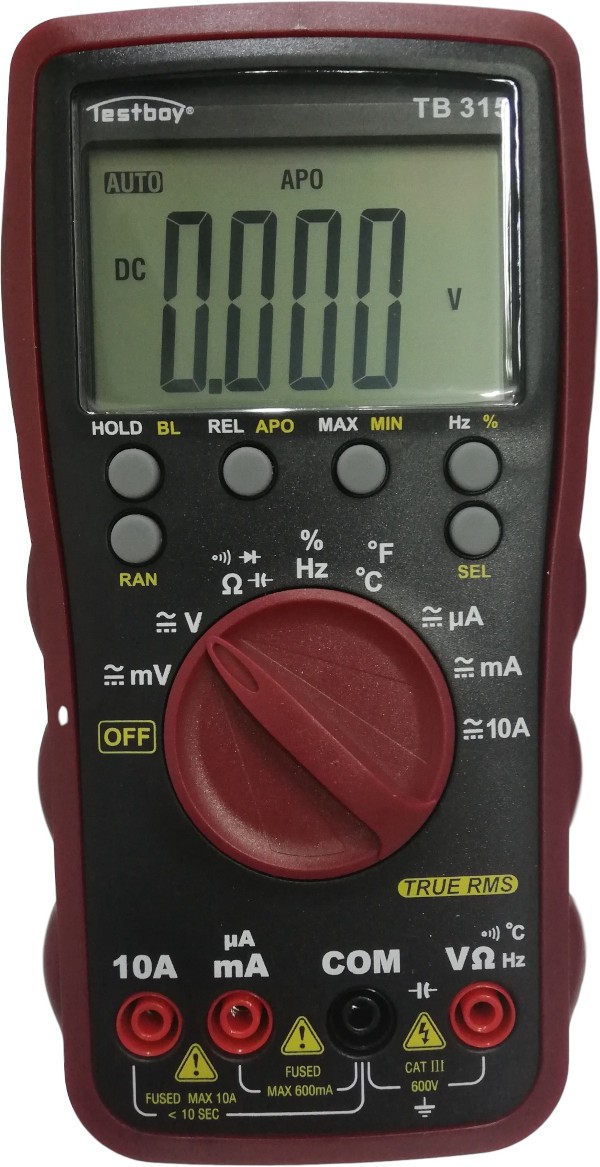 05-10-061_1.jpg MULTIMETRO DIGITAL CON PANTALLA DE 40MM VALORES MEDIBLES 0-600V AC/DC (CAT III) 0-10A AC/DC RESISTENCIA CAPACITANCIA DIODOS Y FRECUENCIA - Image 1
