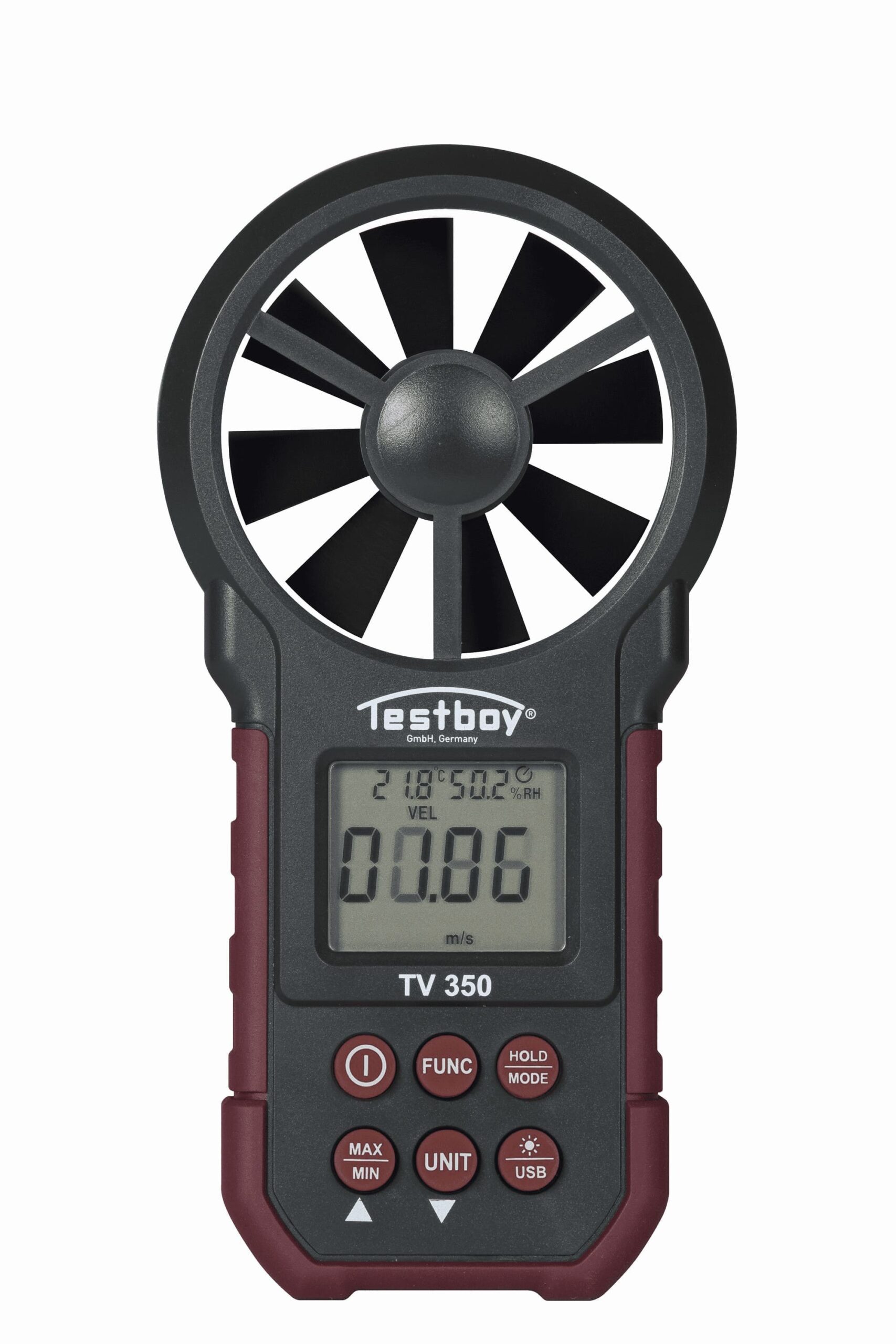 05-10-065_1.jpg ANEMOMETRO DIGITAL CON PANTALLA LCD MEMORIA DE VALOR MINIMO MAXIMO INTERFASE USB PARA CONECCION CON PC - Image 1