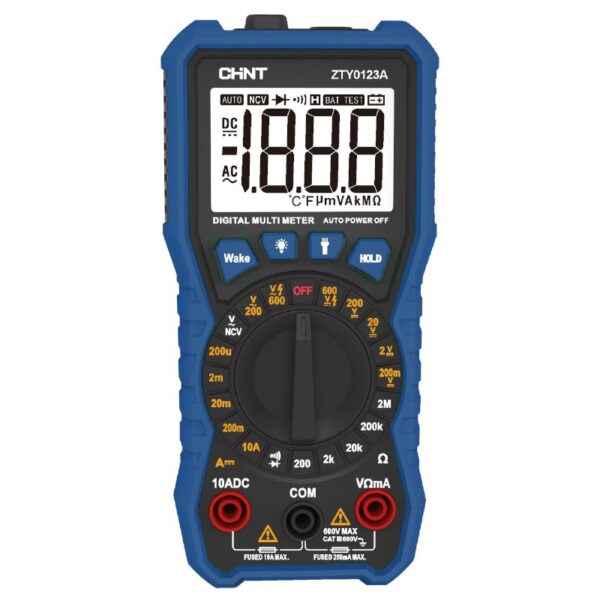 MULTIMETRO DIGITAL CHINT. FUNDA PROTECTORA  AZUL. MODELO ZTY0123A