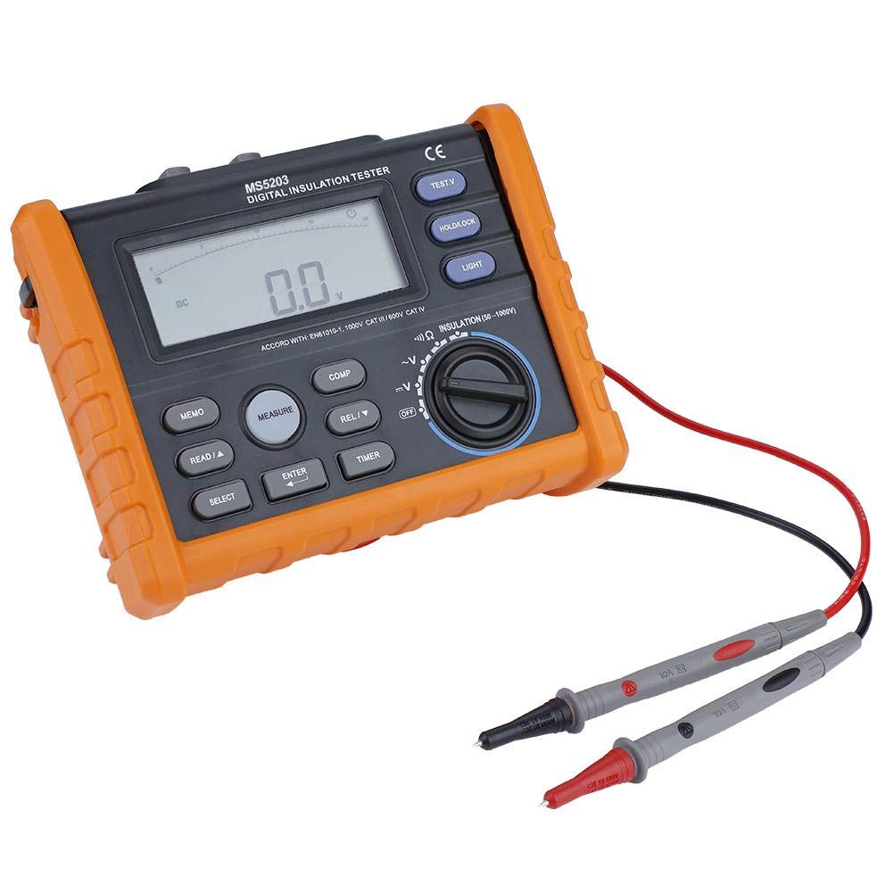 05-10-087_1.jpg MEDIDOR DE AISLAMIENTO MARCA PEAKMETER RANGO DE AISLAMIENTO 50V (50MOHMS), 100V (100MOHMS), 250V (250MOHMS), 500V (500MOHMS), 1000V (10GOHMS), MEDICION DE VOLTAJE DC 1000VDC, MEDICION DE VOLTAJE AC 750VAC, MEDICION DE RESISTENCIA 200 OHMSINCLUYE 2 CA - Image 1