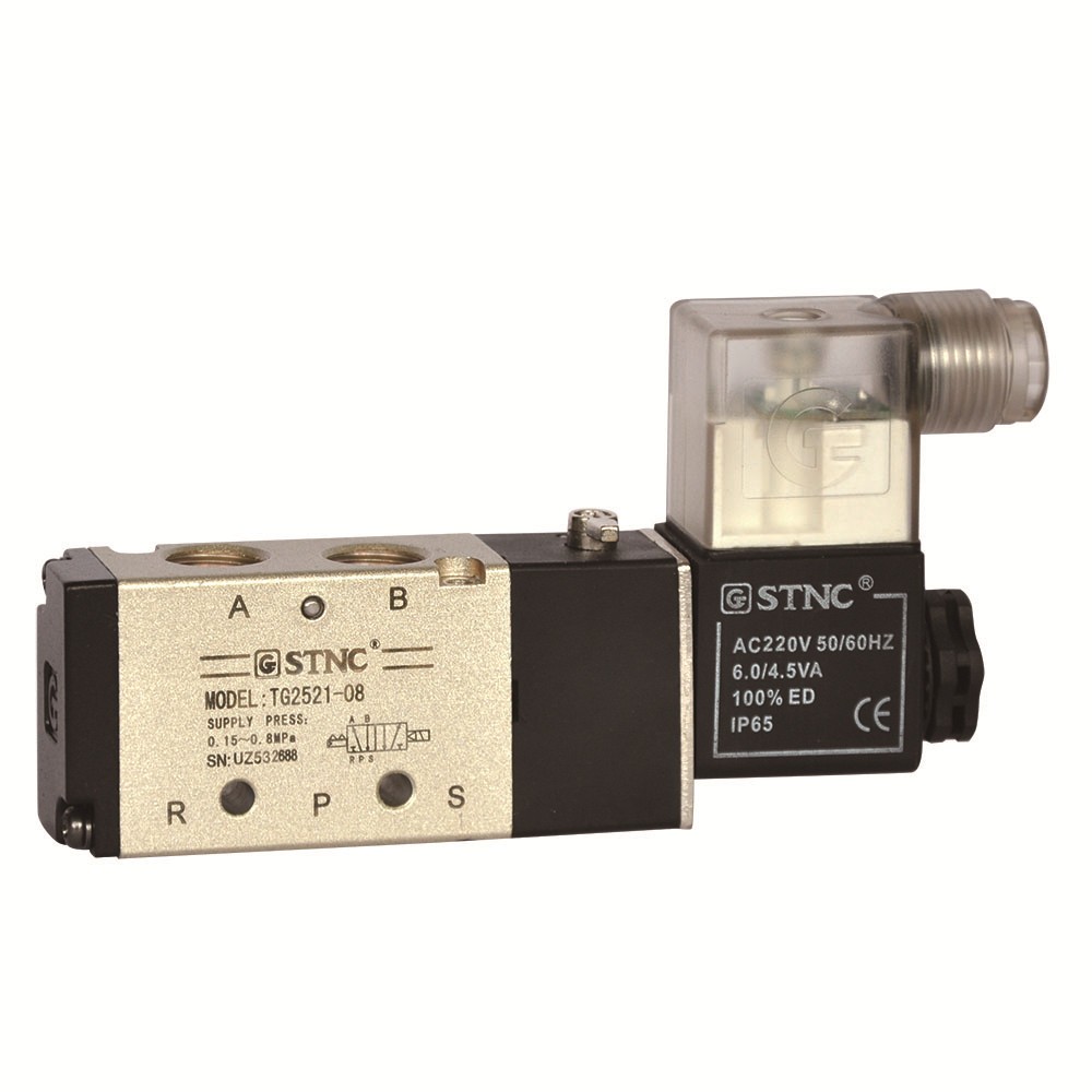 06-01-005_1.jpg VALVULA SOLENOIDE SIMPLE 5/2 1/4 NPT NC 110 VAC LED IP65 - Image 1