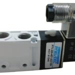 VALVULA SOLENOIDE 5/2 ALTO CAUDAL, 1/4 NPT, NC, RANGO PRESION CONTROL 21-116PSI, SALIDA DE DESFOGUE 1/8 NPT, 110VAC +-10%