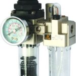 UNIDAD DE MANTENIMIENTO FILTRO + REGULADOR + LUBRICADOR MAX PRESION 145PSI 500L/MIN 1/4 PULG NPT DRENAJE AUTOMATICO
