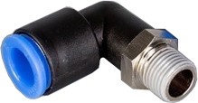 06-05-011_1.jpg CODO PLASTICO PARA MANGUERA 8MM CON ACOPLE RAPIDO + MACHO ROSCADO 1/8 PULG - Image 1