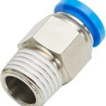 ADAPTADOR DE BRONCE CROMADO PARA MANGUERA DE 4MM CON ACOPLE RAPIDO A MACHO ROSCADO M5