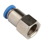ADAPTADOR DE BRONCE CROMADO PARA MANGUERA DE 8MM CON ACOPLE RAPIDO A HEMBRA ROSCADA 3/8 PULG