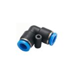 CODO PLASTICO PARA MANGUERA DE 1/2 PULG CON ACOPLE RAPIDO + MACHO ROSCADO 1/4 PULG