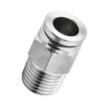 ADAPTADOR DE ACERO INOXIDABLE PARA MANGUERA DE 6MM CON ACOPLE RAPIDO A MACHO ROSCADO 1/4 PULG