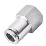 ADAPTADOR DE ACERO INOXIDABLE PARA MANGUERA DE 6MM CON ACOPLE RAPIDO A HEMBRA ROSCADA 1/4 PULG