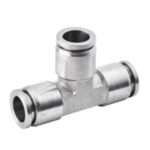 TEE DE ACERO INOXIDABLE 316 PARA MANGUERA 6MM CON ACOPLE RAPIDO